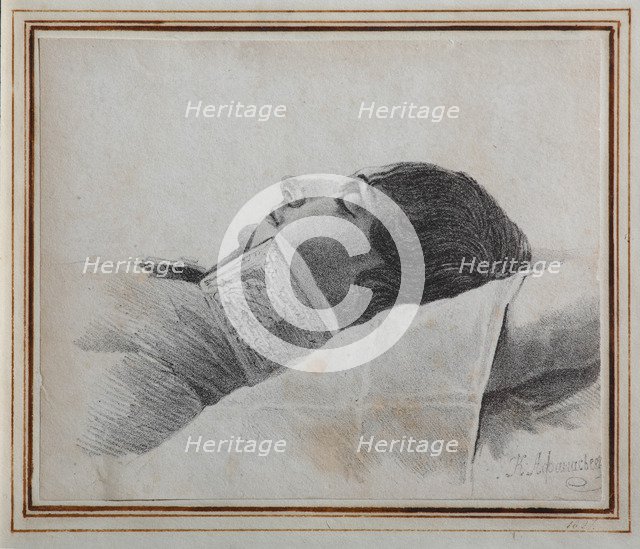 Dimitri Venevitinov (1805-1827) on the deathbed, 1827. Artist: Afanasyev, Konstantin Yakovlevich (1793-1857)