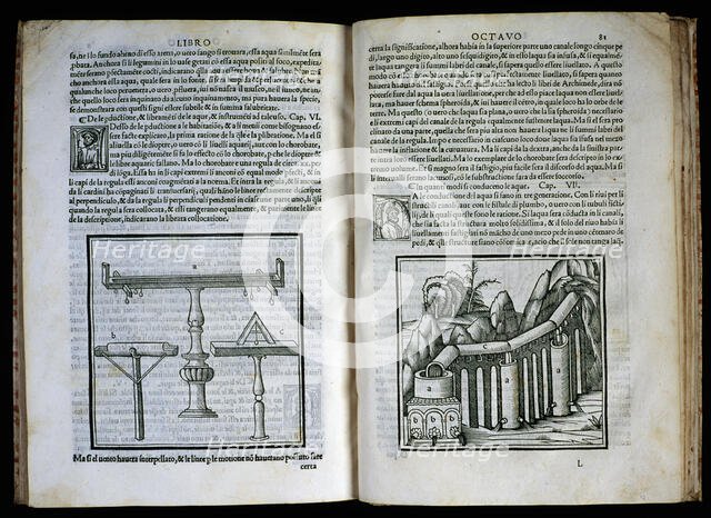 Pages of 'Architecture traducto di latino in vulgare dal vero exemplare' by M. Vitrubio Polion, 1524 Creator: Vitrubio Polion, Marc (75 bC - 10 bC.).