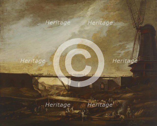 Suomenlinna under Construction, the Thunberg Mill, c1760-1763. Creator: Augustin Ehrensvard.