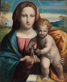 Madonna and child with a little bird, c1517. Creator: Garofalo; Benvenuto Tisi da (1481-1559).