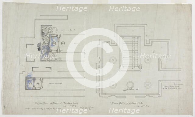 Standard Club, Chicago, Illinois, Mosaic Floor for Vestibule and Main Hall, 1887/88. Creator: Adler & Sullivan.