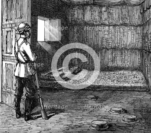 The Queen of Ashantee's bed, 1874. Creator: Unknown.