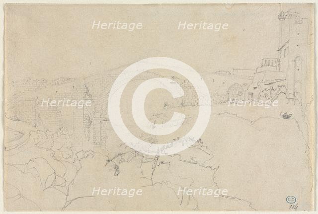 The Ponte dellAbbadia at Vulci, first half 19th century. Creator: Jean-Auguste-Dominique Ingres (French, 1780-1867), follower of.