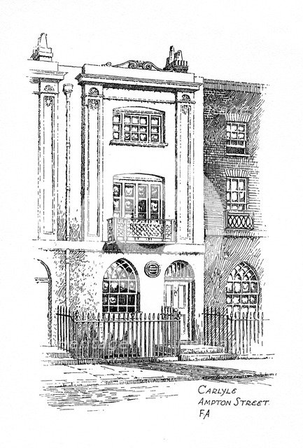 Thomas Carlyle's house, Ampton Street, London, 1912. Artist: Frederick Adcock
