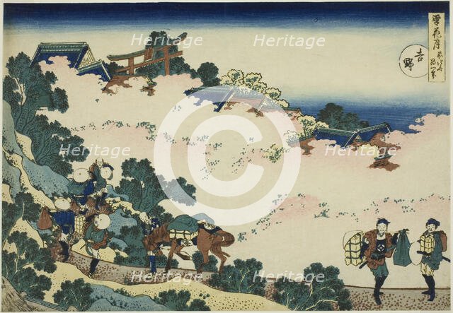 Yoshino, from the series "Snow, Moon and Flowers (Setsugekka)", Japan, c. 1833. Creator: Hokusai.