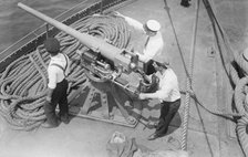 Gun on SS Milazzo, 1916. Creator: Bain News Service.