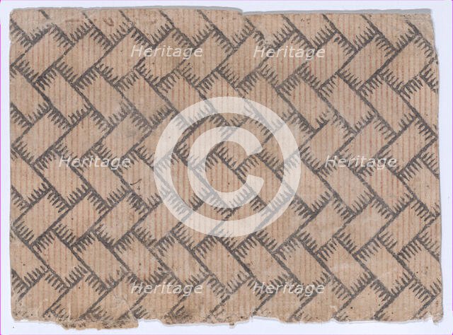 Sheet with an overall geometric pattern, 19th century. Creator: Anon.