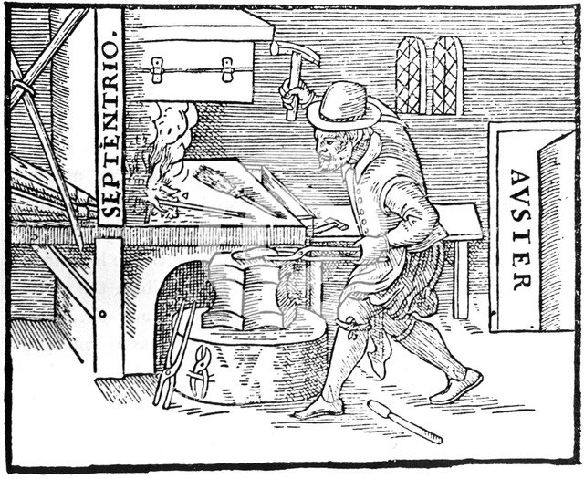 Forging a magnet, 1600. Artist: Unknown