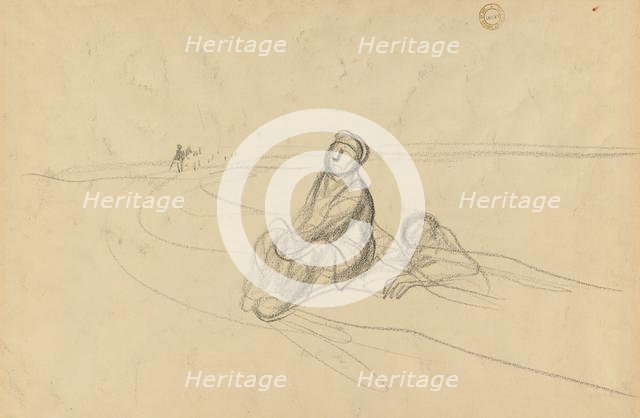 Two Figures on a Road, c. 1919. Creator: Jean Louis Forain (French, 1852-1931).