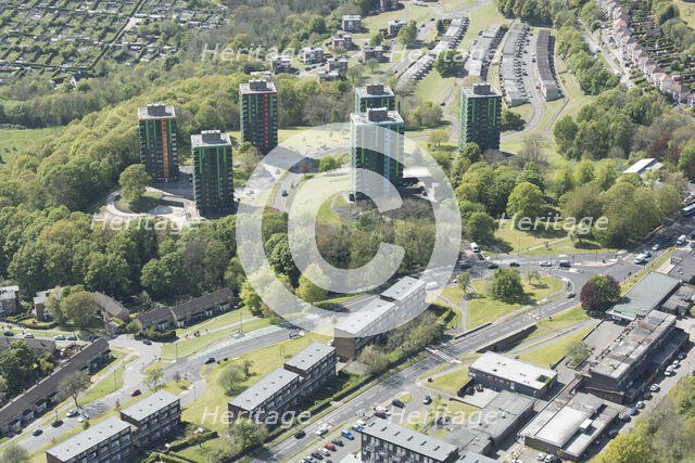 Reclad tower blocks, Gleadless Valley, Sheffield, 2017. Creator: Dave Went.