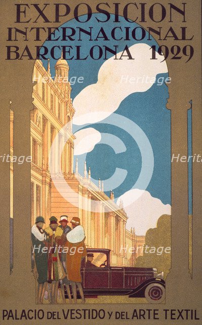 Brochure advertising the International Exhibition in Barcelona, 1929, Palace of Garments and Text…
