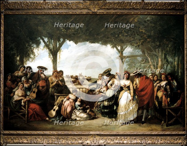 Party in the Muñoza', Eugenio Lucas Oil.