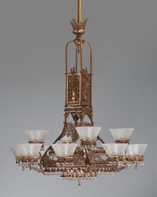 Gasolier, c. 1880. Creators: Thackara, Buck & Co., Thackara, Sons & Co..