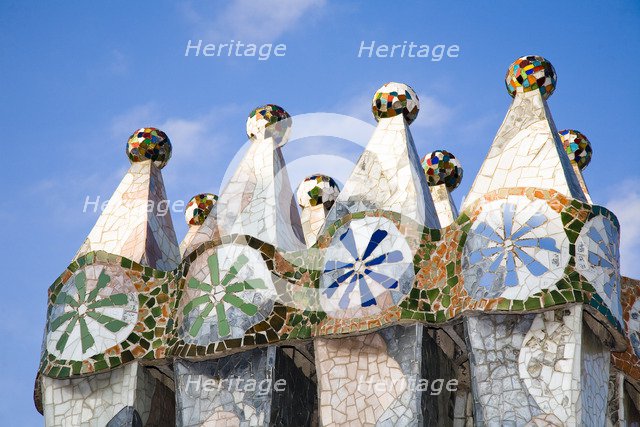 Chimneys of Batllo House, Barcelona, Spain, 2007. Artist: Samuel Magal