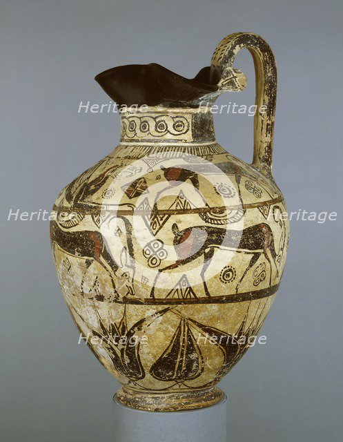 East Greek (Rhodian) oinochoe, Wild Goat style, 630-600 BC. Artist: Unknown.