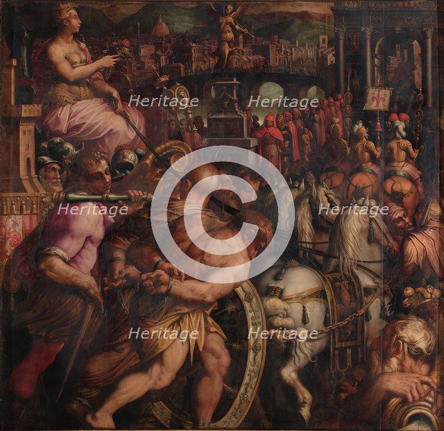 Triumph after the victory of Pisa, 1563-1565. Artist: Vasari, Giorgio (1511-1574)