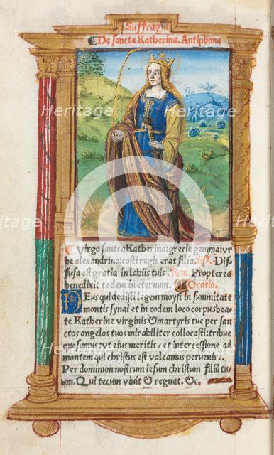 Printed Book of Hours (Use of Rome): fol. 109v, St. Catherine, 1510. Creator: Guillaume Le Rouge (French, Paris, active 1493-1517).