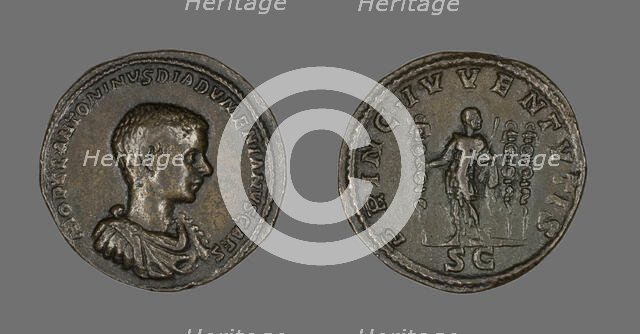 Coin Portraying Emperor Diadumenian, 208-217. Creator: Unknown.
