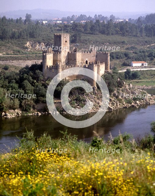 Almourol Castle on the banks of Tajo river.