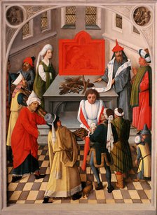 The offering of the jews, ca 1465. Artist: Master of the Gathering of Manna (active 1460-1470)