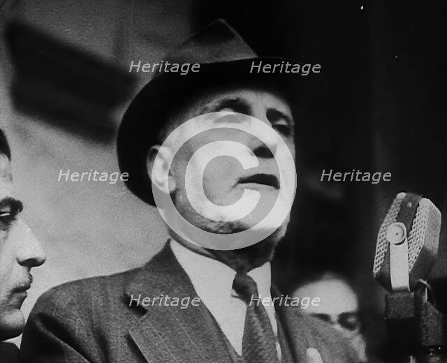 A Man Giving a Speech About Removing the Italian Monarchy, 1943-1944. Creator: British Pathe Ltd.