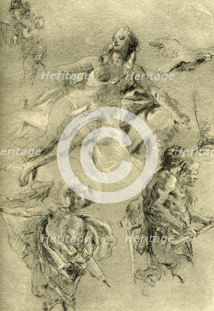 'Venus resting and other figures', c1762-c1766, (1928). Artist: Giovanni Battista Tiepolo.