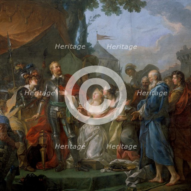 The courageous action of Eustache de Saint-Pierre at the Siege of Calais, 1346. Artist: Unknown