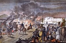 War of Independence (1808 - 1814), the French General Duhesme burns their cars in Calella when hi…