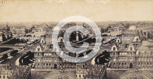 The seven bridges on the Seine / Paris, between 1860 and 1862. Creator: Unknown.