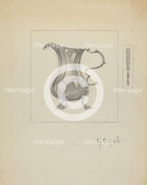 Silver Creamer, c. 1936. Creator: Giacinto Capelli.