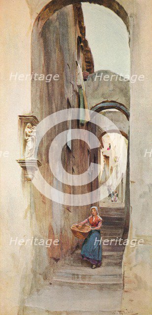 'Street in Cervo San Bartolommeo', c1910, (1912). Artist: Walter Frederick Roofe Tyndale.