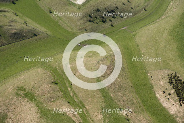 Probable tree enclosure ring earthwork on Calstone Down, Wiltshire, 2018. Creator: Historic England Staff Photographer.
