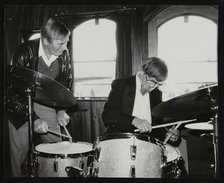 Drummers Jack Parnell and Barrett Deems, London, 1984. Artist: Denis Williams