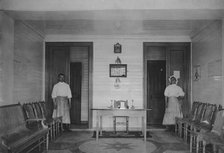 Interior of a doctor's waiting room at the resort of Lake Shira, 1900-1909. Creator: LI Vonago.