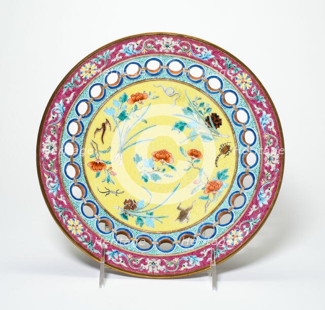 Plate with Talismans for Duanwujie (Dragon Boat Festival), Qing dynasty, Qianlong reign (1736-1795). Creator: Unknown.