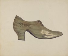 Shoe Shop Sign, c. 1937. Creator: Alfred Denghausen.