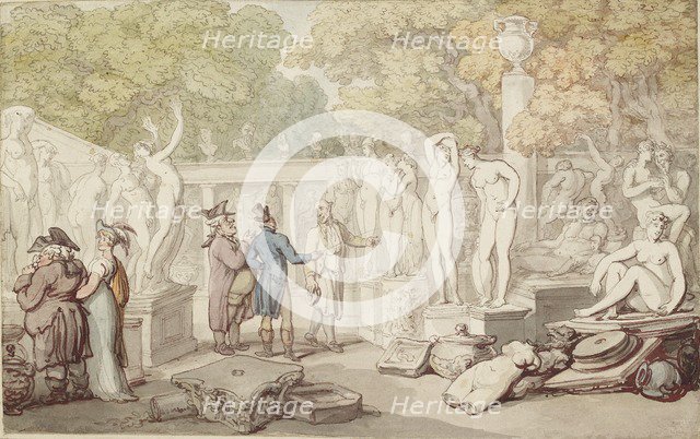 A Statuary's Yard, c19th century. Artist: Thomas Rowlandson.