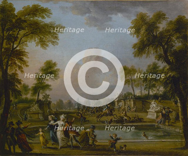 Prince de Lambesc entering the gardens of the Tuileries by force, 12 July 1789, c. 1789. Creator: Lallemand, Jean-Baptiste (1716-1803).