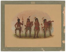 Four Navaho Warriors, 1861/1869. Creator: George Catlin.