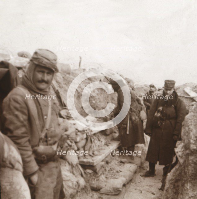 French soldiers in the trenches, Perthes, northern France, c1914-c1918. Artist: Unknown.