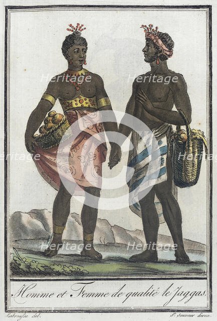 Costumes de Différents Pays, 'Homme et Femme de Qualité le Yaggas', c1797. Creators: Jacques Grasset de Saint-Sauveur, LF Labrousse.