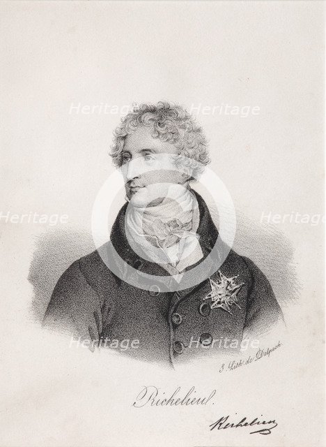 Portrait of Armand Emmanuel du Plessis, duc de Richelieu, 1820s. Artist: Delpech, François Séraphin (1778-1825)