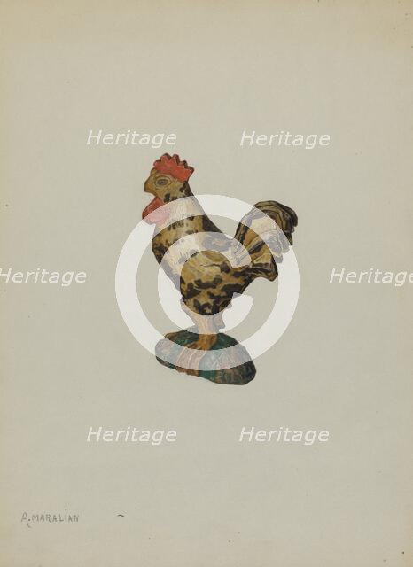 Pa. German Rooster Figurine, c. 1939. Creator: Arsen Maralian.