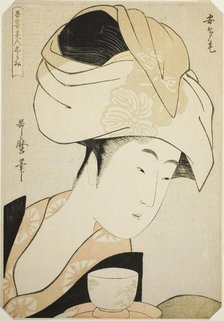 Atage, from the series "A Selection of Eastern Beauties (Azuma bijin erami)", Japan, c. 1798. Creator: Kitagawa Utamaro.