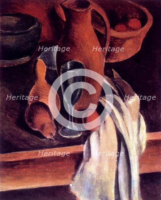 'Still Life with Earthenware Jug and White Napkin', 1912. Creator: Andre Derain.