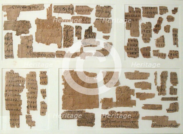 Papyri Fragments, Coptic, 7th century. Creator: Unknown.