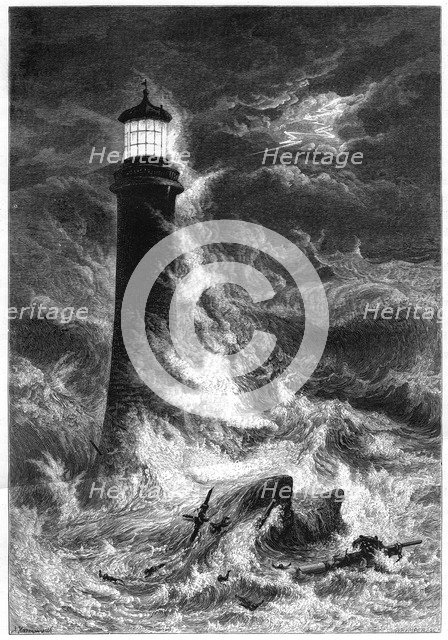 Eddystone Lighthouse, 19th century. Artist: Unknown