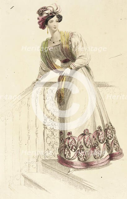 Fashion Plate (Evening Dress), 1826. Creator: Rudolph Ackermann.