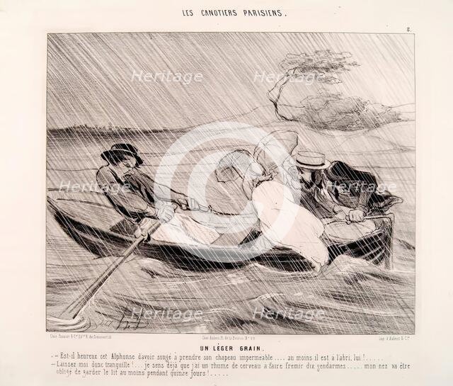 Les Canotiers Parisiens-Un Leger Grain, 1843. Creator: Honore Daumier.