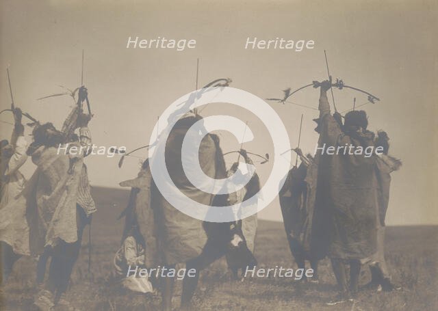 The flight of arrows, c1908. Creator: Edward Sheriff Curtis.